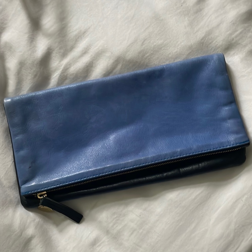 Clare V Navy Blue Foldover Clutch
